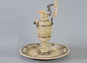 Carved-Ivory-Ewer-and-Charger
